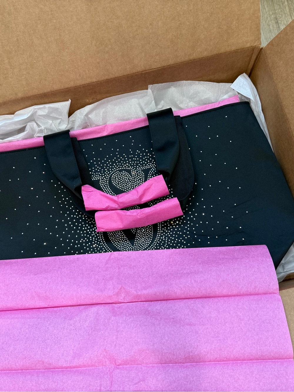 Victoria's Secret Black Tote with Crystal VS Logo - Picture 6 of 6